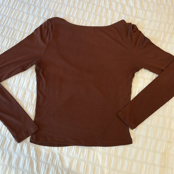 Aritzia Sunday Best Hank Longsleeve - Brown Size L - Picture 4 of 4